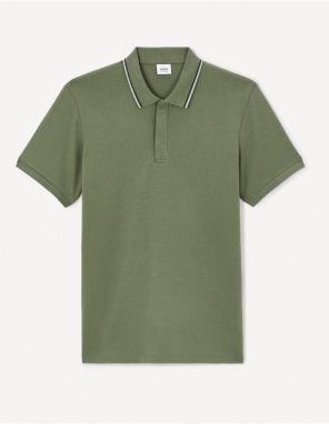 Zelené pánske polo tričko Celio Jevrait