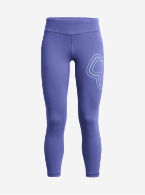 Fialové dievčenské športové legíny Under Armour Motion Branded Ankle Legging