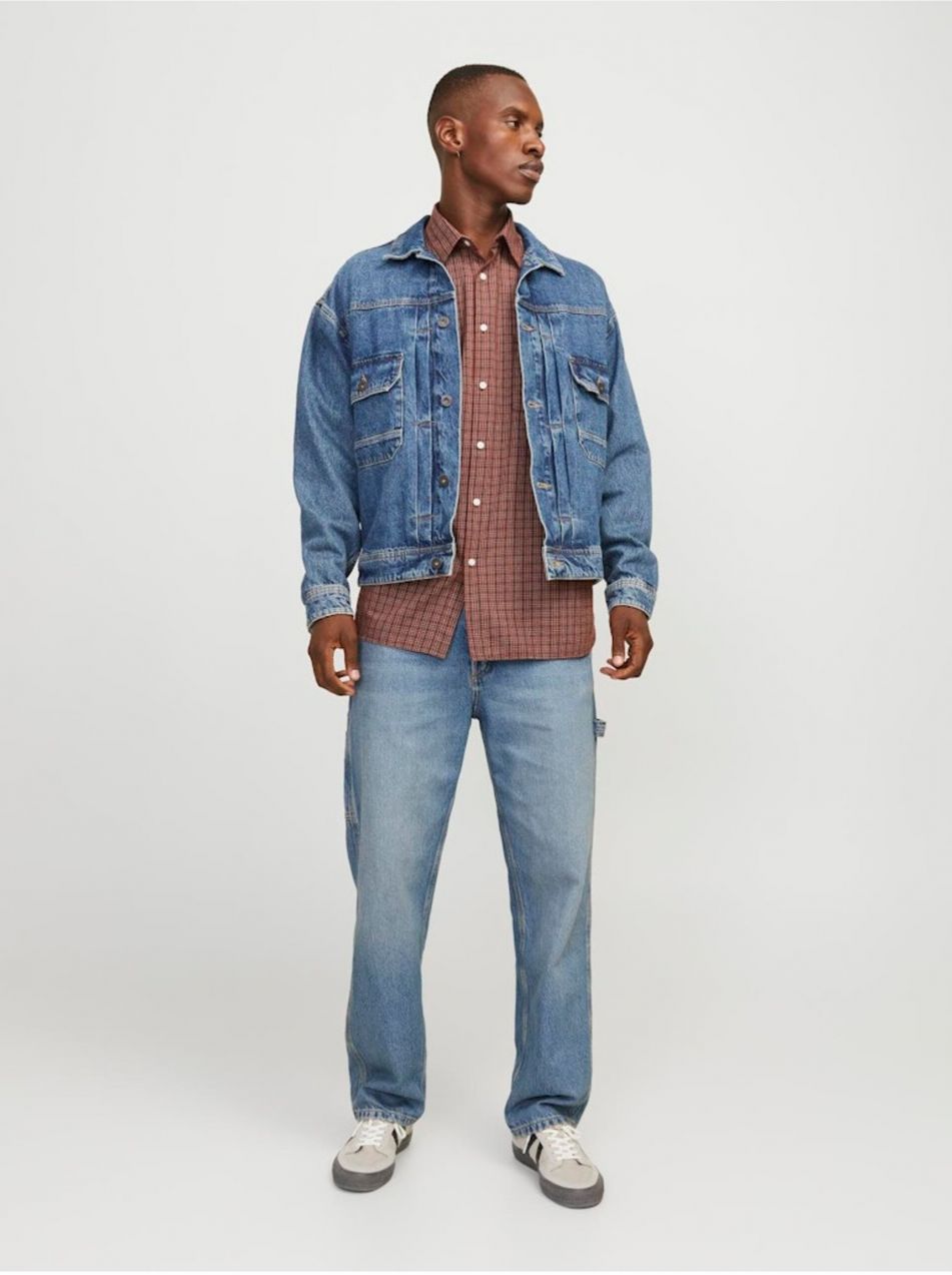 Modré pánske straight fit džínsy Jack & Jones Alex