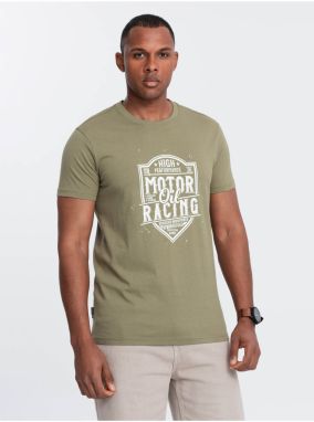 Zelené pánske tričko s potlačou Ombre Clothing