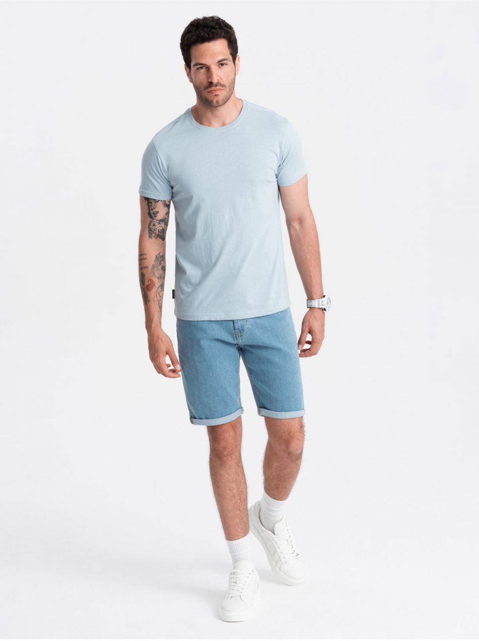 Svetlomodré pánske basic tričko Ombre Clothing