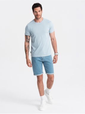 Svetlomodré pánske basic tričko Ombre Clothing