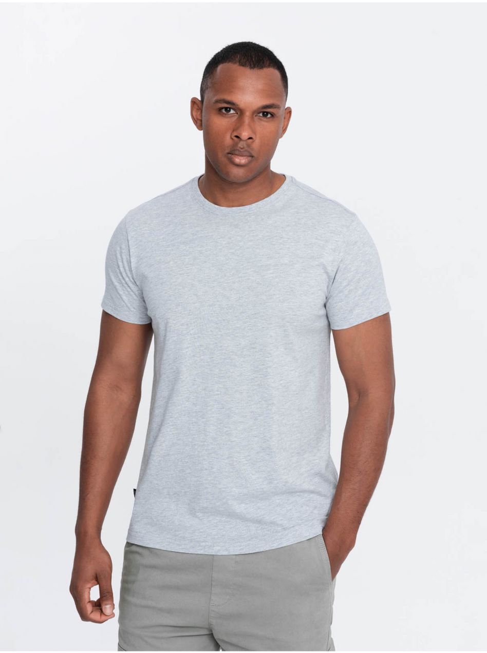 Svetlosivé pánske basic tričko Ombre Clothing