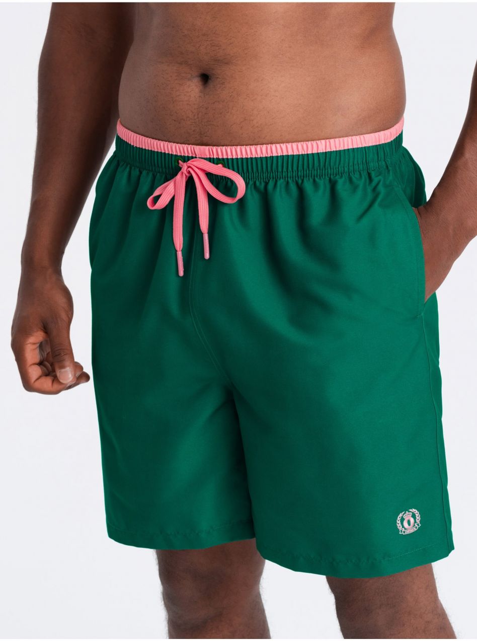 Zelené pánske rebrované plavky Ombre Clothing