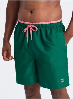 Zelené pánske rebrované plavky Ombre Clothing