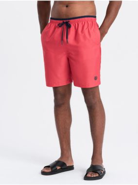 Koralové pánske rebrované plavky Ombre Clothing