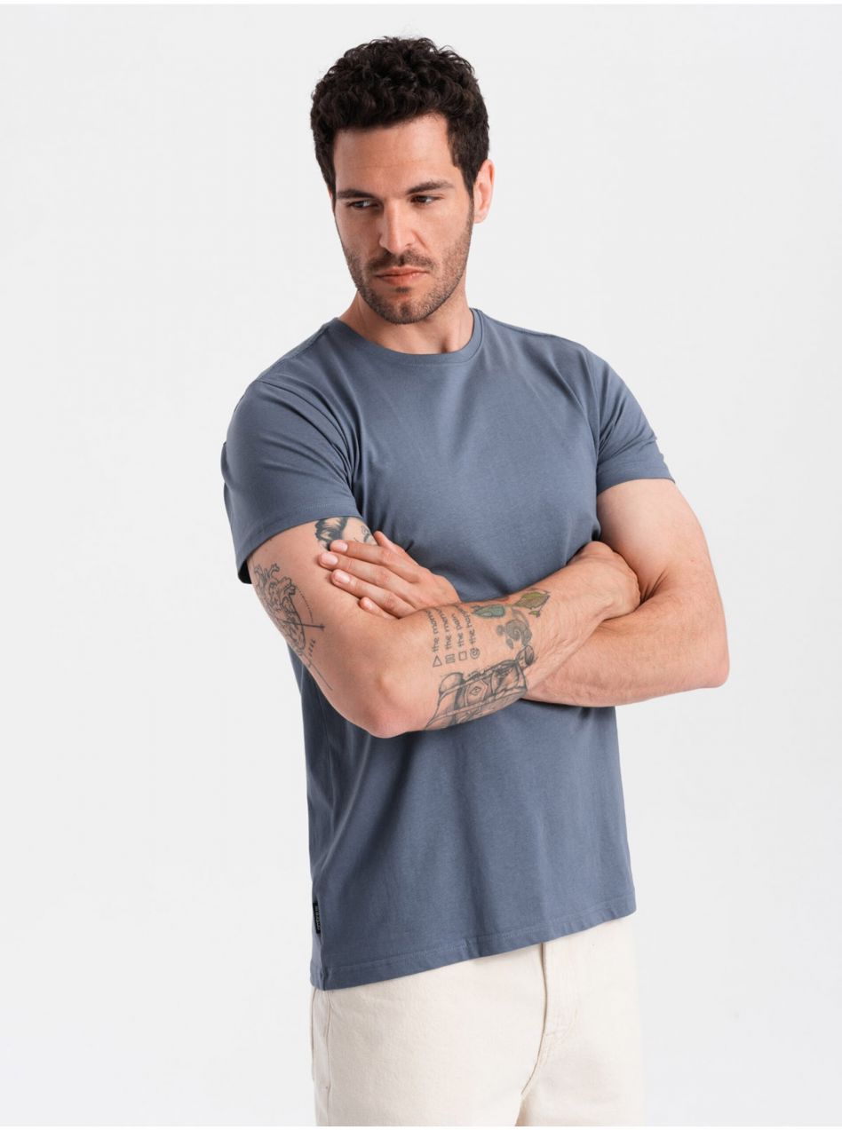 Modré  pánske basic tričko Ombre Clothing