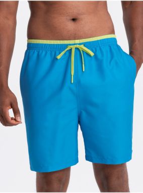 Modré pánske rebrované plavky Ombre Clothing