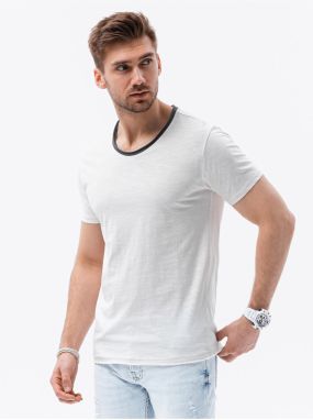 Krémové pánske tričko Ombre Clothing