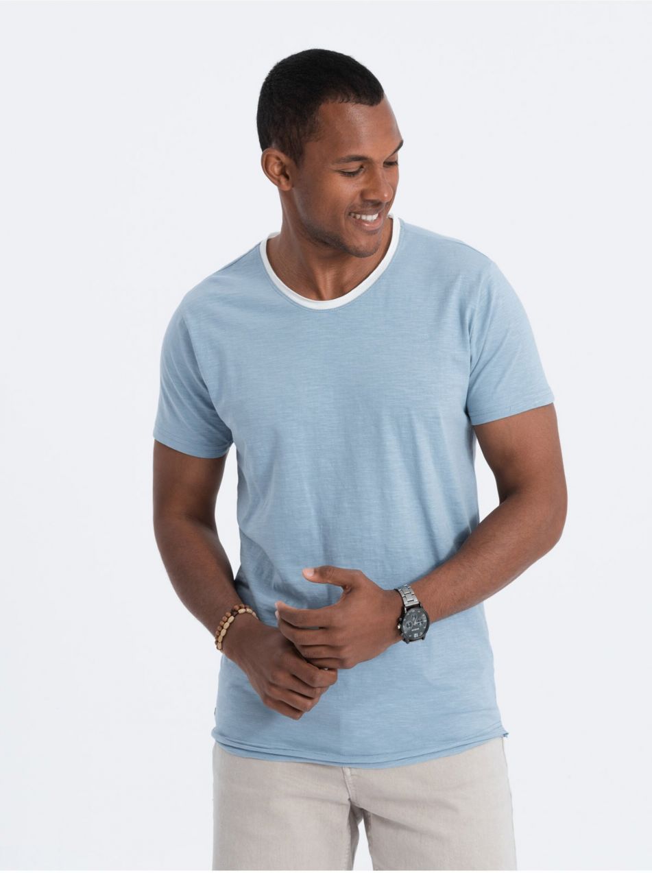 Modré pánske tričko Ombre Clothing