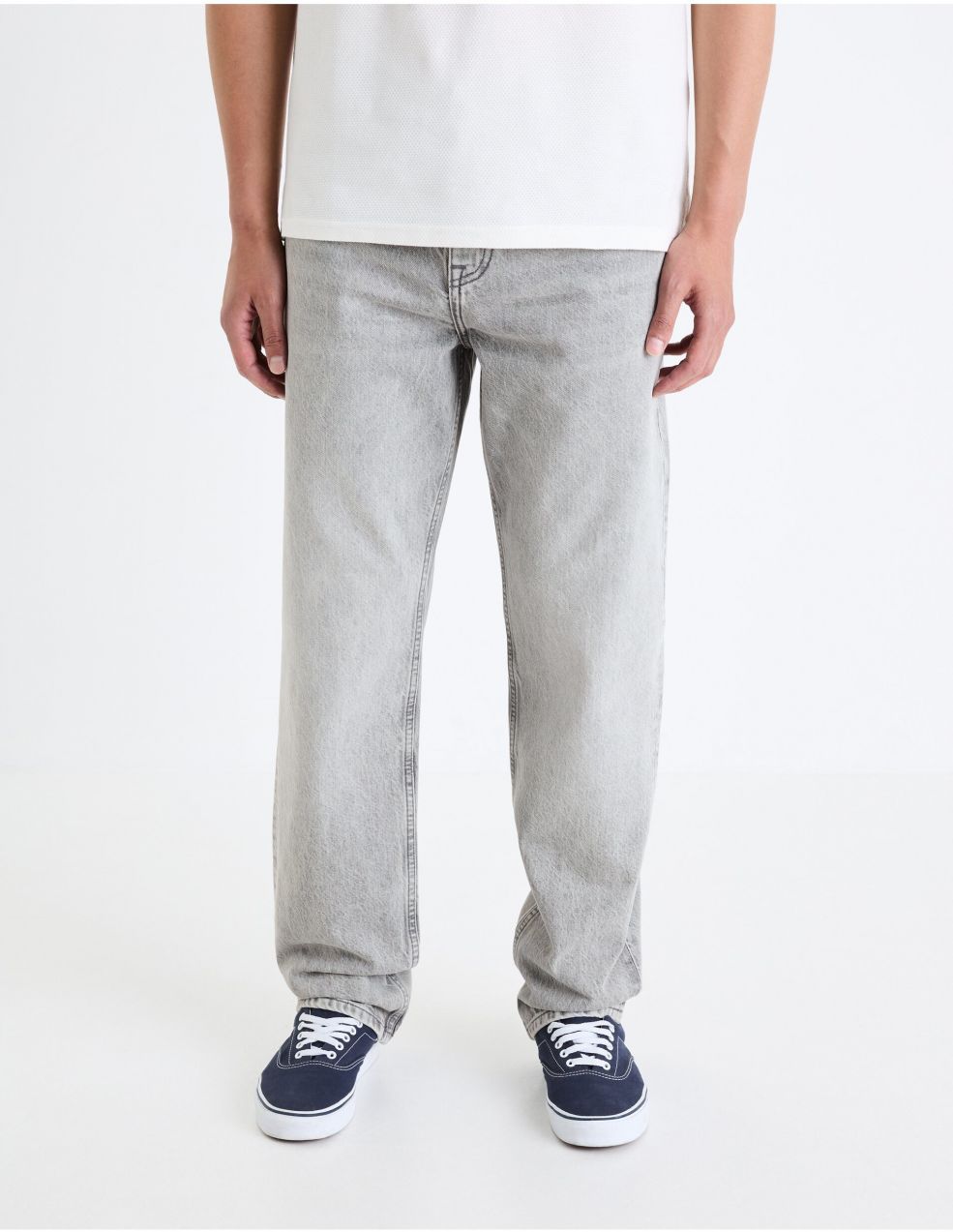 Šedé pánske loose fit džínsy Celio C75 Foloose