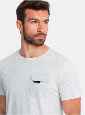 Svetlosivé pánske tričko s vreckom Ombre Clothing