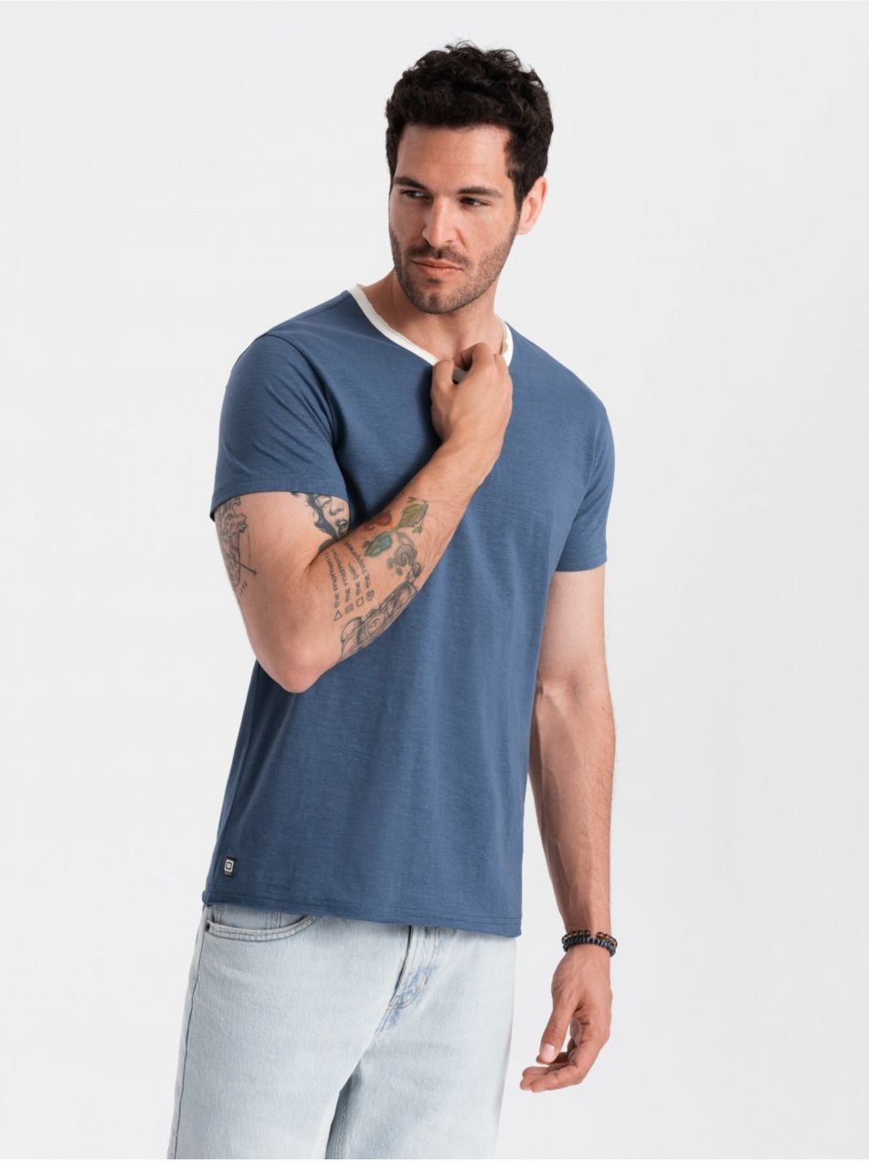 Tmavomodré pánske tričko Ombre Clothing