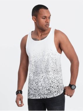 Biele pánske tielko s potlačou Ombre Clothing