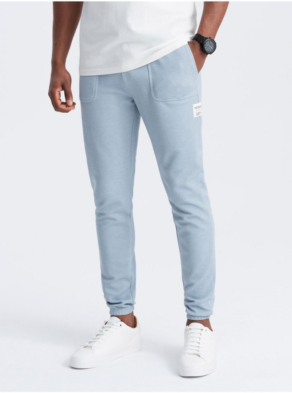 Svetlomodré pánske tepláky Ombre Clothing