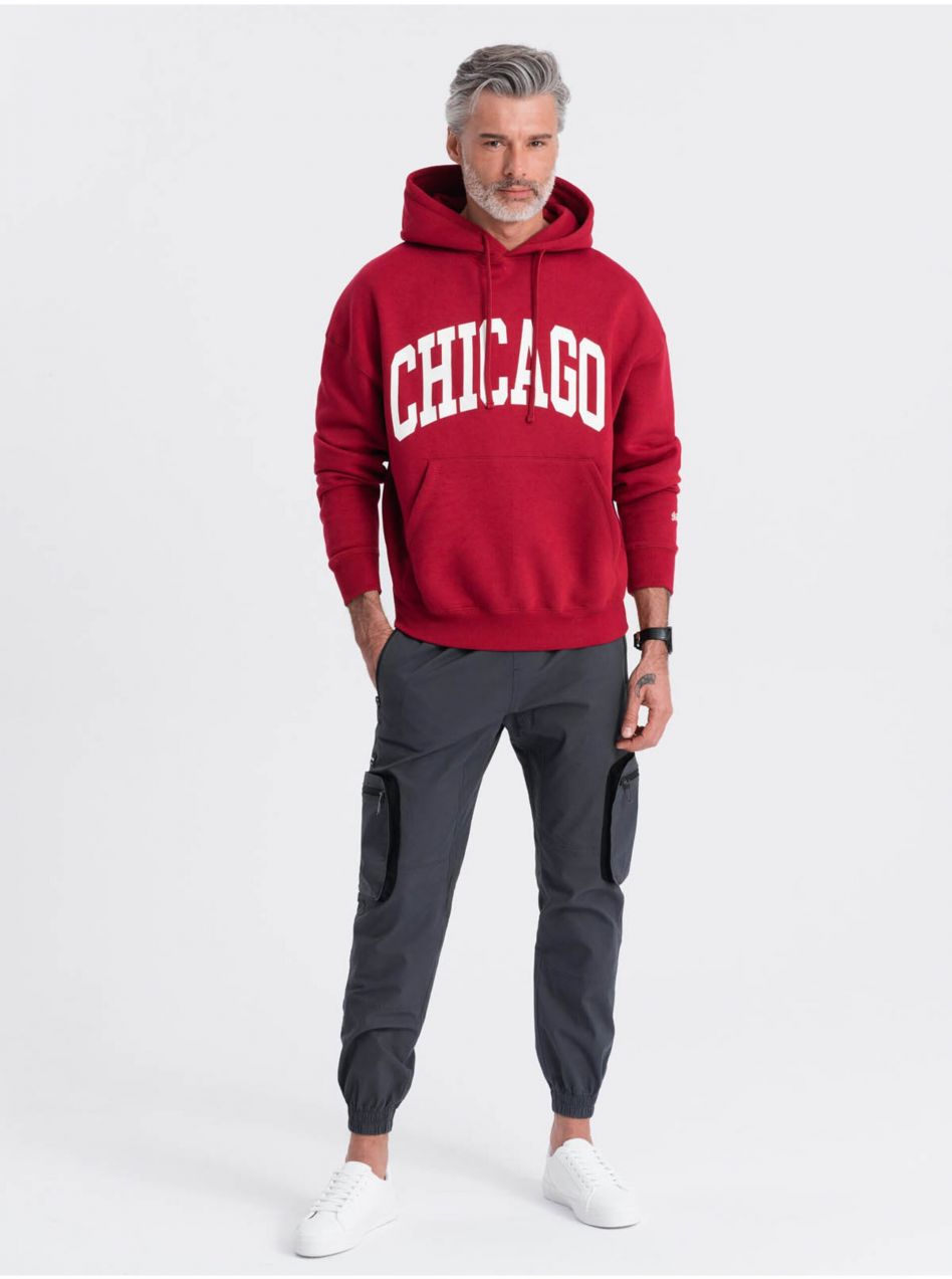 Šedé pánske cargo jogger nohavice Ombre Clothing
