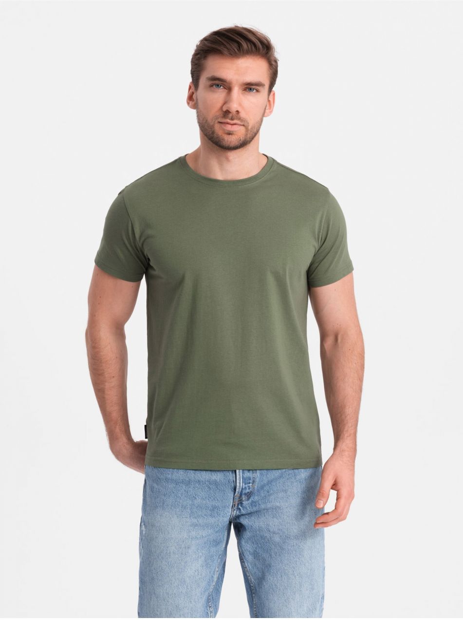 Zelené pánske basic tričko Ombre Clothing