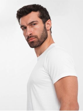 Biele pánske basic tričko Ombre Clothing