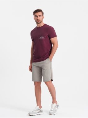 Béžové pánske teplákové kraťasy Ombre Clothing