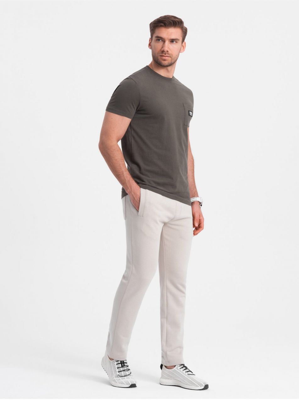 Béžové pánske tepláky Ombre Clothing