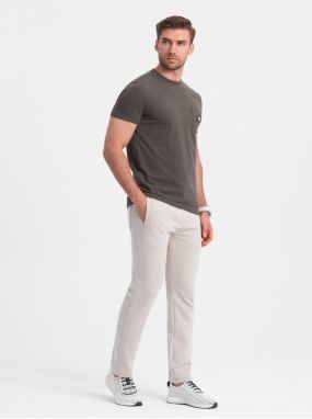 Béžové pánske tepláky Ombre Clothing