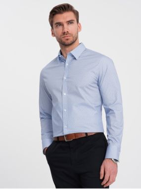 Svetlomodrá pánska bavlnená košeľa Ombre Clothing