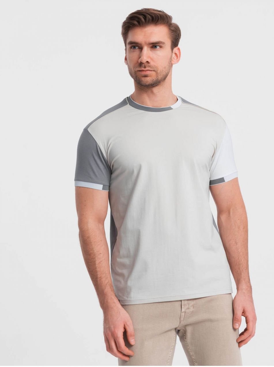 Šedé pánske tričko Ombre Clothing
