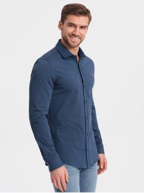 Modrá pánska džersejová košeľa Ombre Clothing