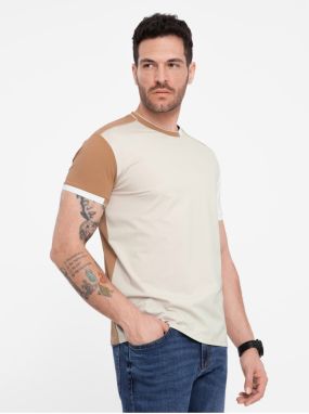 Hnedé pánske tričko Ombre Clothing