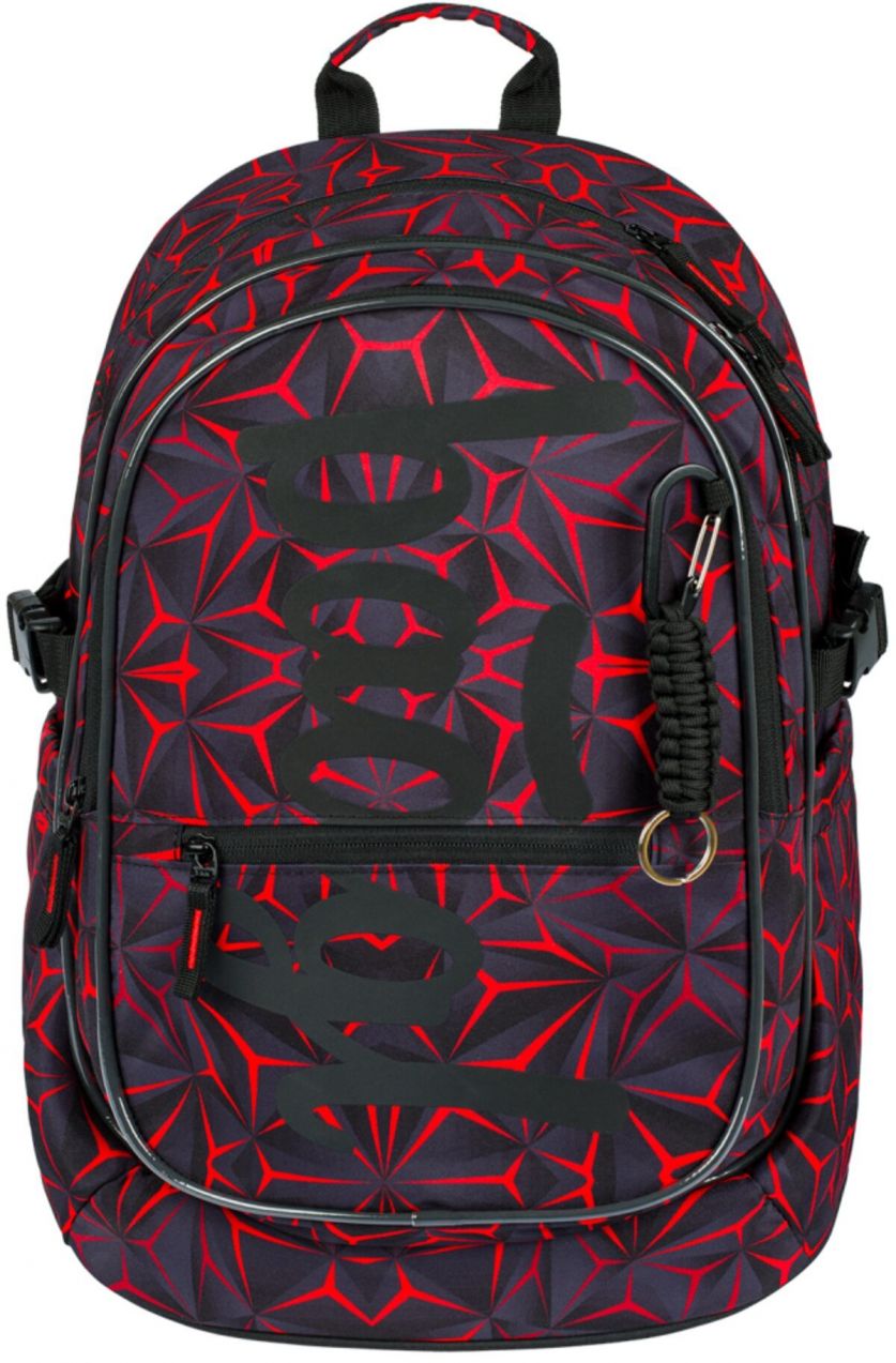 Čierny školský batoh Baagl Core Red Polygon