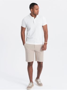 Béžové pánske melírované kraťasy Ombre Clothing