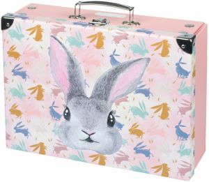 Ružový skladací školský kufrík s kovaním Baagl Bunny