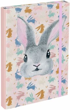 Ružové dosky na školské zošity A4 Baagl Bunny