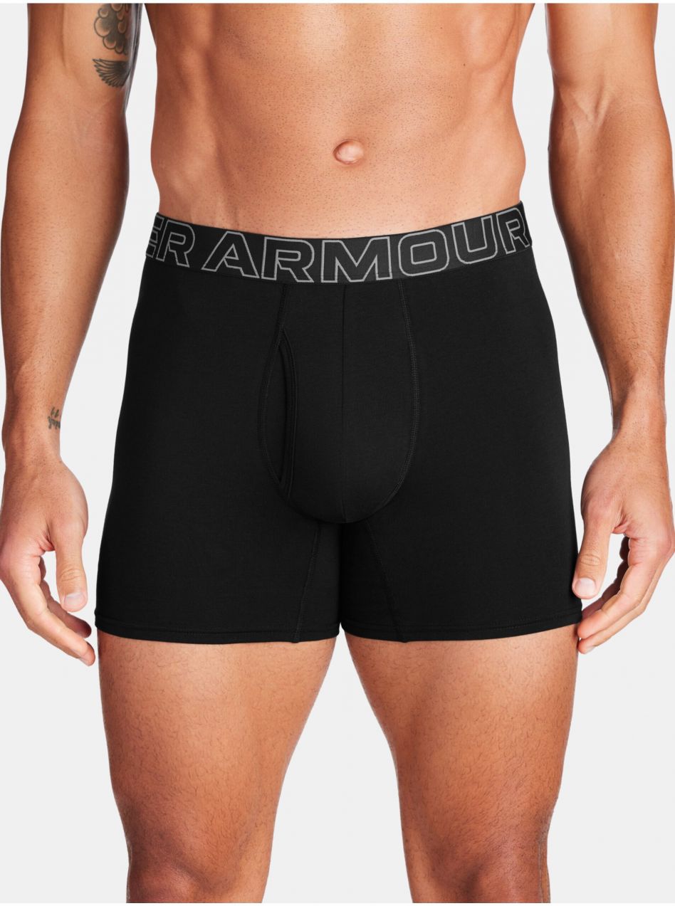 Súprava troch pánskych boxeriek v čiernej farbe Under Armour M UA Perf Cotton 6in
