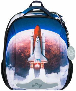 Modrá školská aktovka Baagl Shelly Space Shuttle