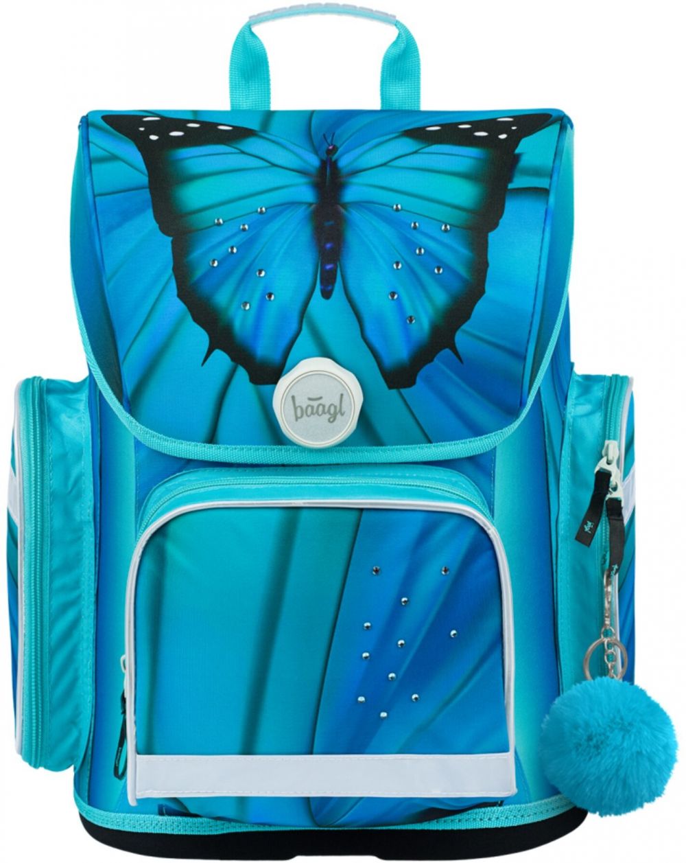 Modrá školská aktovka Ergo Baagl Butterfly