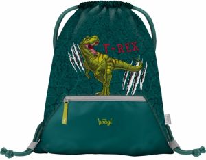 Zelený vak s vreckom Baagl T-Rex