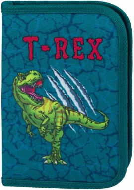 Zelený školský peračník jednoposchodový Baagl T-Rex