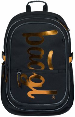 Čierny školský batoh Baagl Core Metallic Bronze