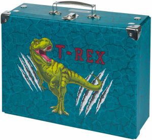 Zelený skladací školský kufrík s kovaním Baagl T-Rex