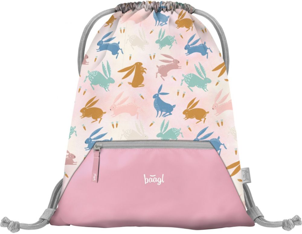 Ružový vak s vreckom Baagl Bunny