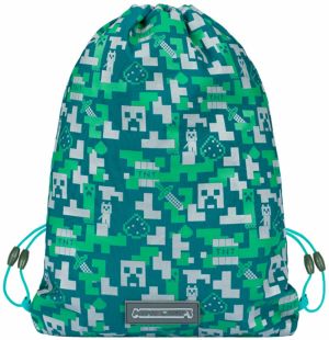 Zelený vak Baagl Minecraft Silver Creeper
