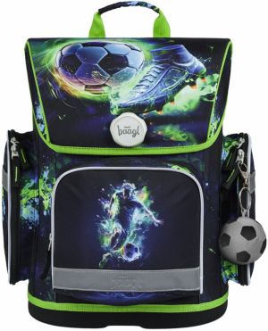 Zelená školská aktovka Ergo Baagl Futbal Hráč