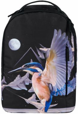 Čierny batoh Baagl eARTh - Kingfisher by Caer8th