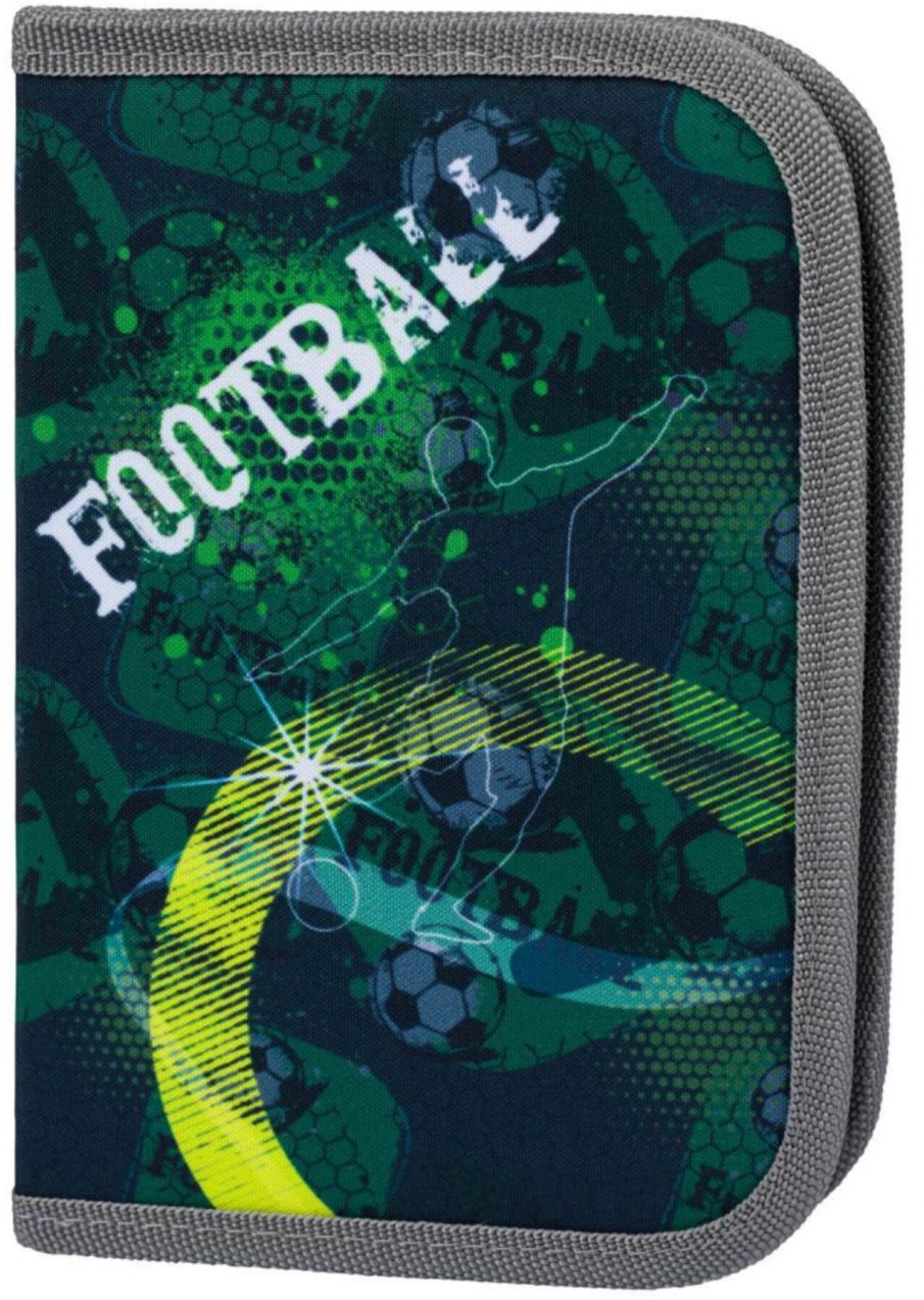 Zelený školský peračník jednoposchodový Baagl Futbal