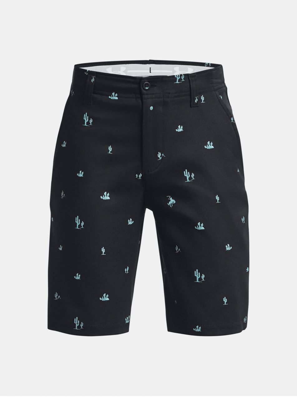 Čierne chlapčenské športové vzorované kraťasy Under Armour Printed