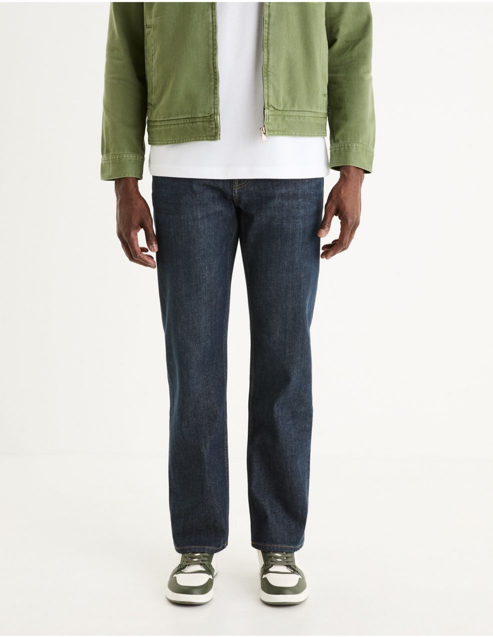 Tmavomodré pánske straight fit džínsy Celio C5