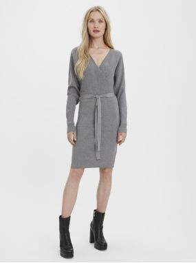 Šedé dámske svetrové šaty Vero Moda Hollyrem