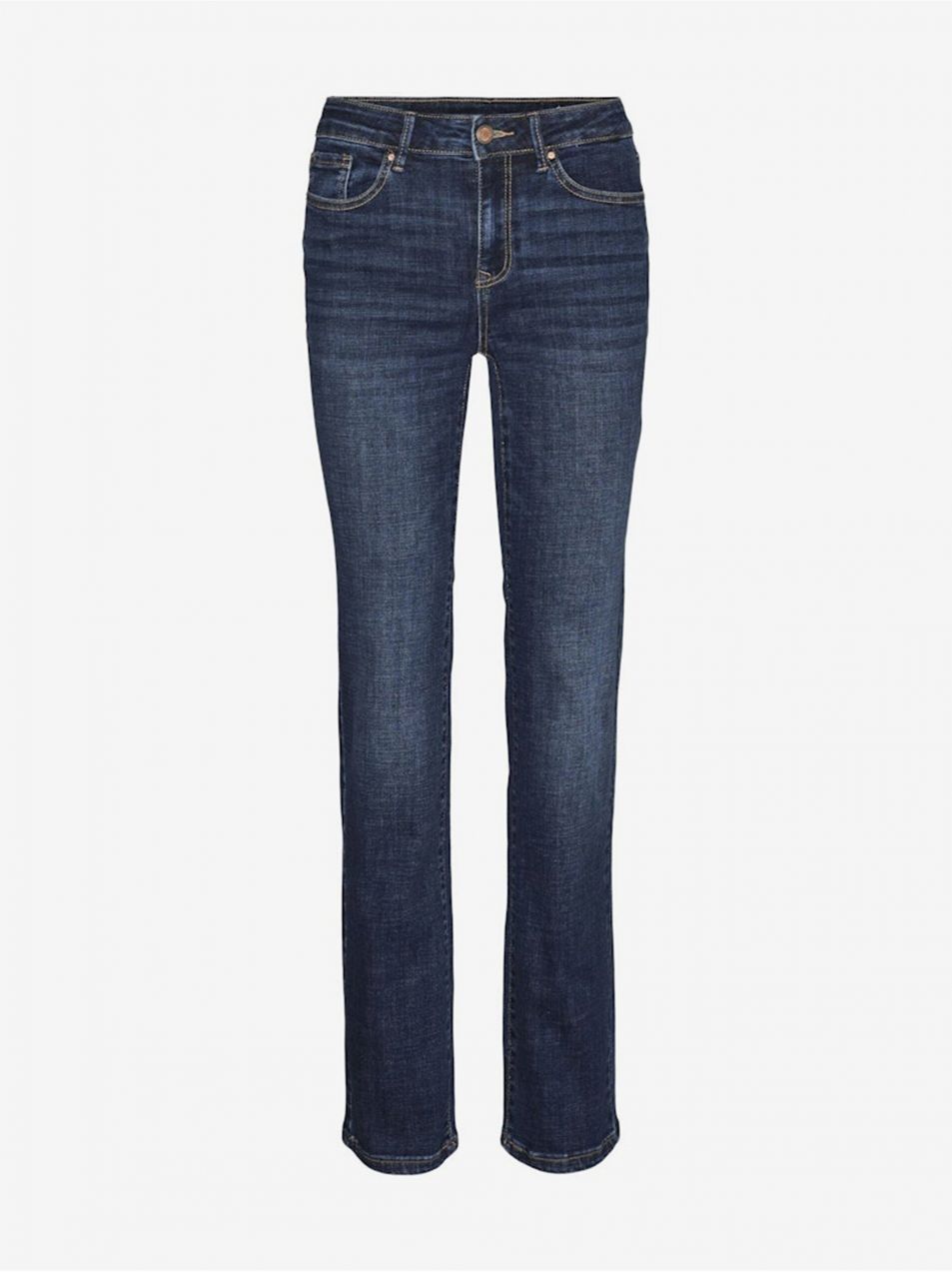 Tmavomodré dámske straight fit džínsy Vero Moda Flash