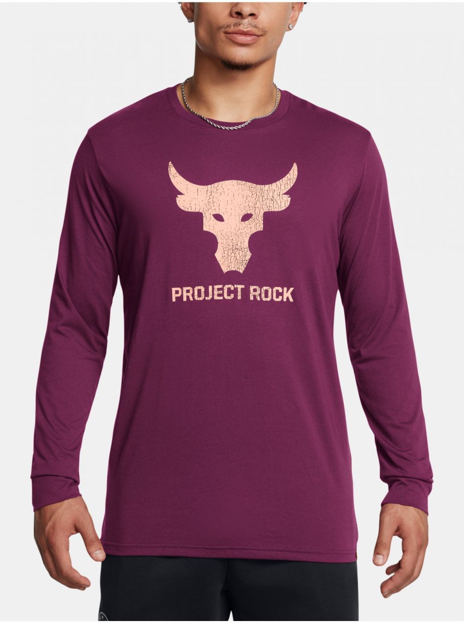 Fialové pánske tričko Under Armour UA Project Rock Brahma Bull